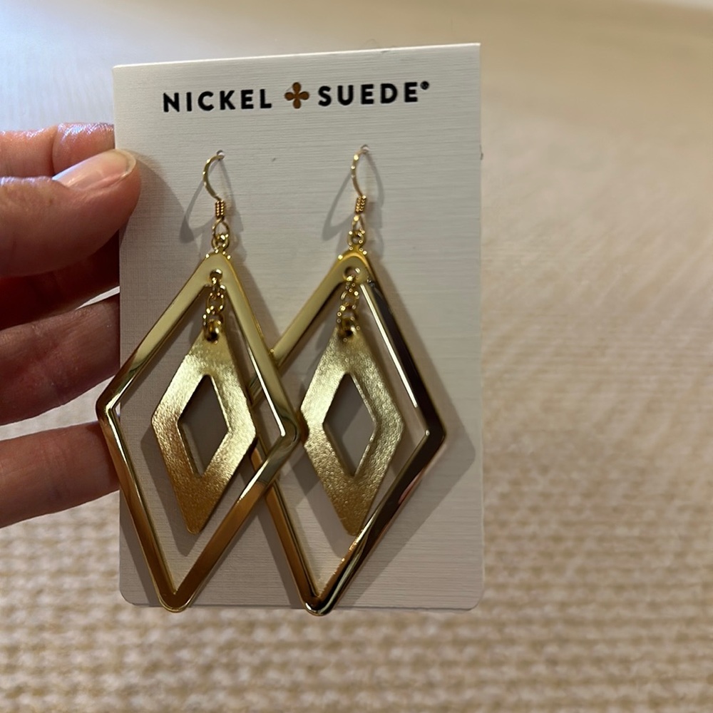 Gold satin tori earring